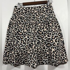 Chic Leopard Print A-Line Skirt